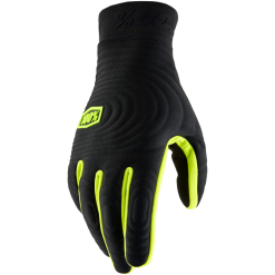 100% Brisker Xtreme Winter Gloves - Black/Flo Yellow