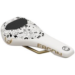 Ergon SM Downhill Comp Saddle - Vali Höll Edition - White/Gold