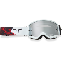 Fox Main Kairos Goggles - Mirrored Lens - White/Flo Red