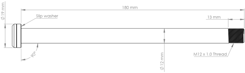 Burgtec 180mm x 12mm 1.00mm Pitch Rear Axle