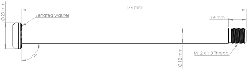 Burgtec Yeti 174mm Rear Axle